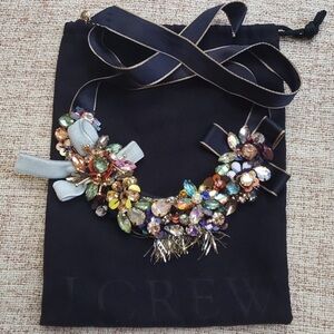 J.Crew Mixed Media Cluster Ribbon Necklace